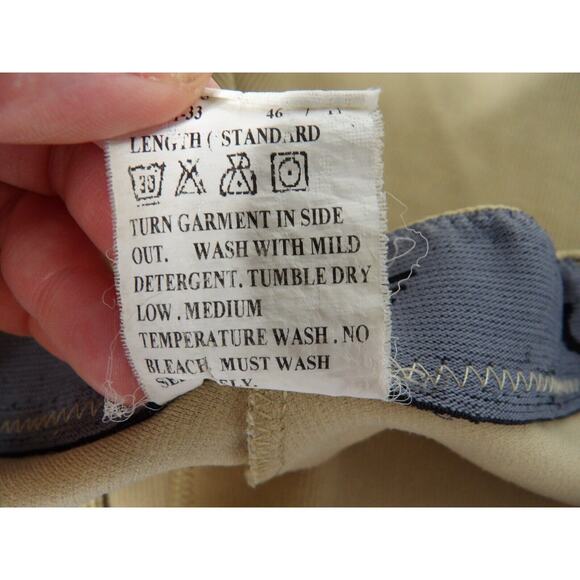 Tuffrider Pants Ladies Sz 32 Light Tan Equestrian Pull On Stretch Knee Patch Rib - Picture 4 of 16
